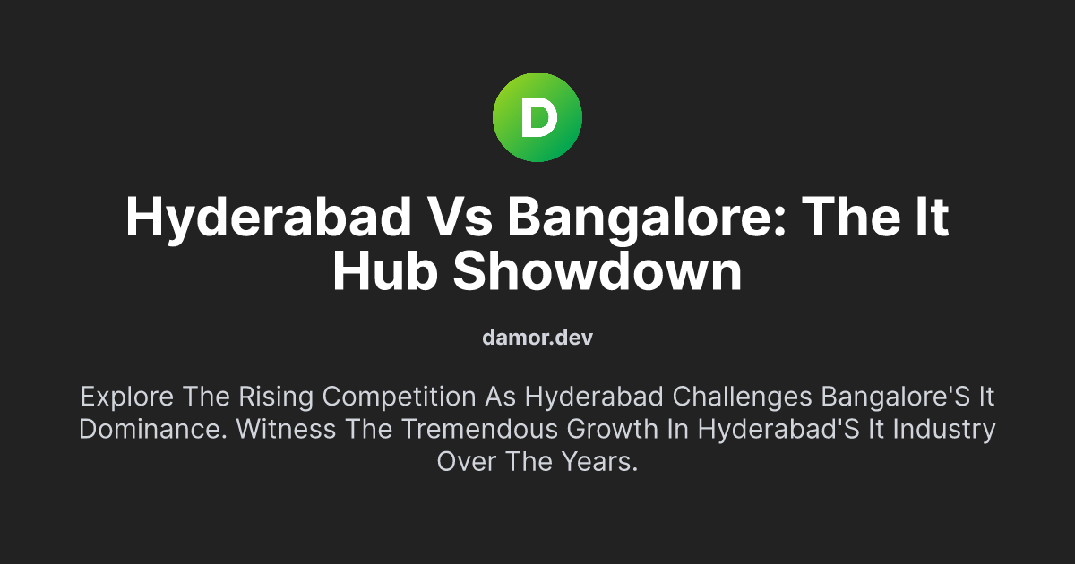 Hyderabad vs Bangalore: The IT Hub Showdown