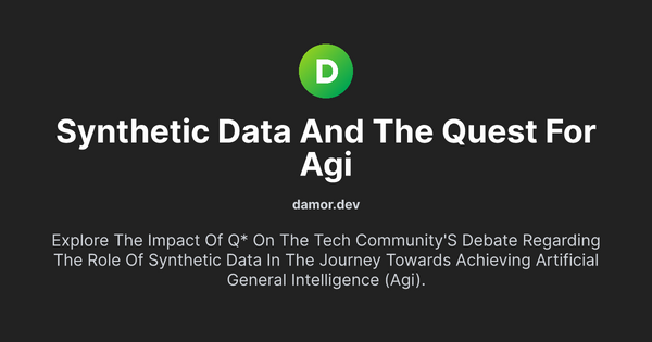 Thumbnail for Synthetic Data and the Quest for AGI